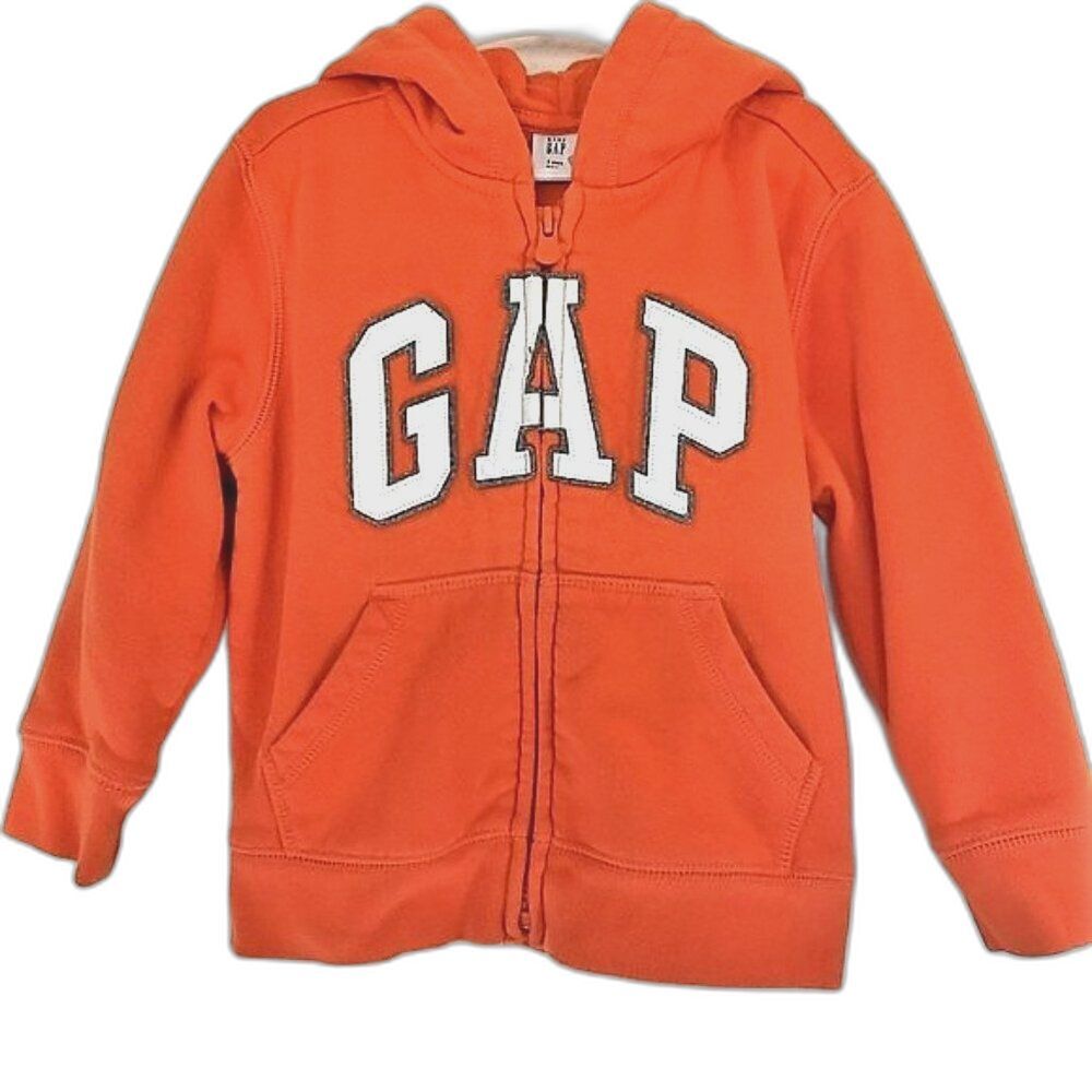 Baby Gap Kids Orange Arch Logo Full Zip Hoodie Jacket 3